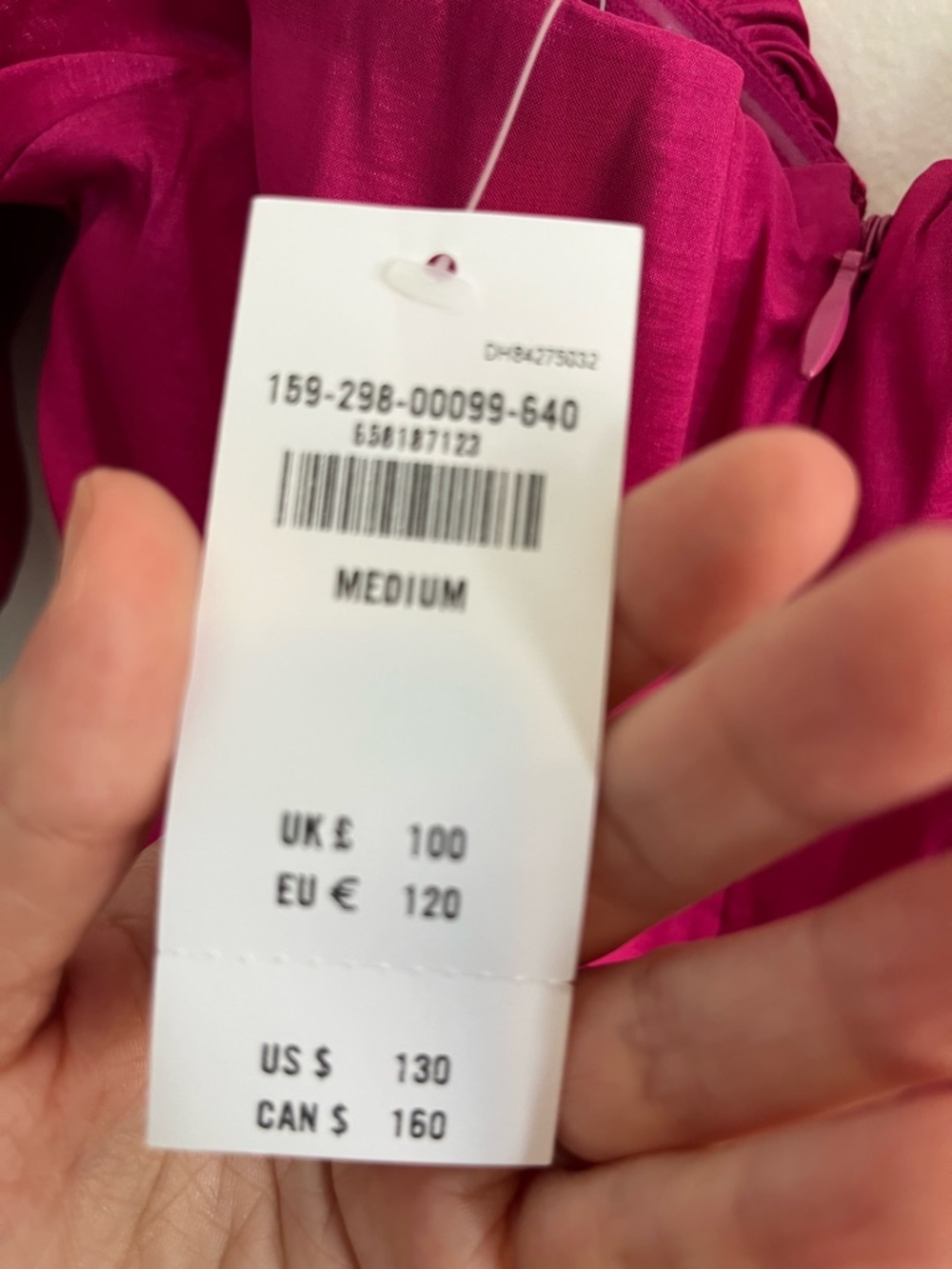 Abercrombie & Fitch Fuchsia Off-Shoulder Puff Sleeve Midi Dress - Picture 6 of 6